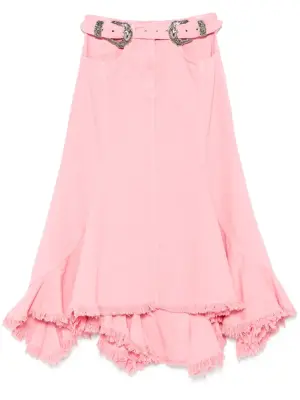 Расклешенная юбка миди с поясом