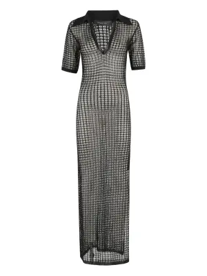 Платье макси рыхлой вязки