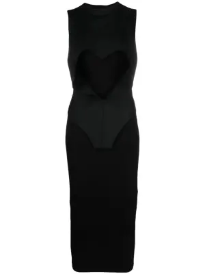 Платье миди в рубчик без рукавов