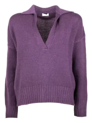 Топ с V-образным вырезом и воротником поло