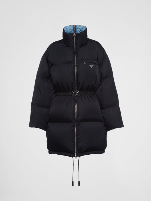 Пуховик с капюшоном из габардина Re-Nylon