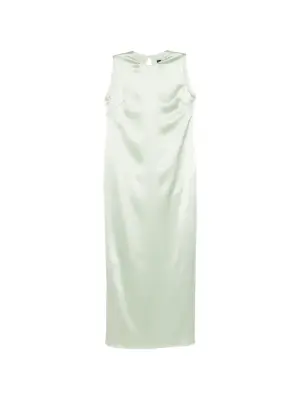 Прямое макси-платье из сатина