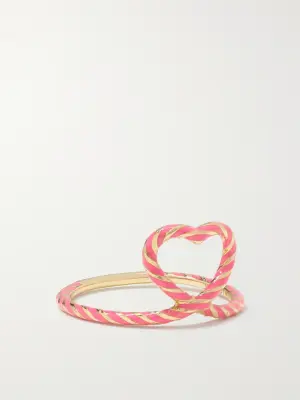 Кольцо Heart Streamer из золота 14 карат с эмалью