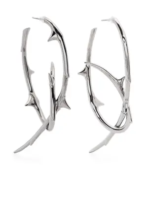 Крупные серьги-кольца "Розовый шип"