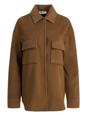 Рубашка-куртка с накладными карманами и воротником