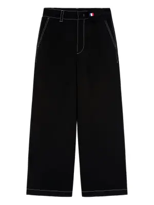 Широкие брюки с нашивкой-логотипом