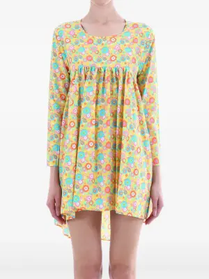 платье мини с цветочным принтом