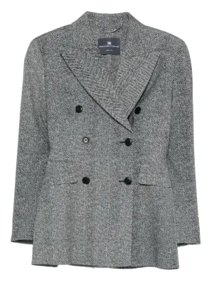 двубортный пиджак с узором в елочку