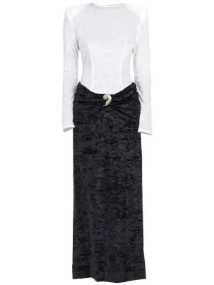 Двухцветное платье макси