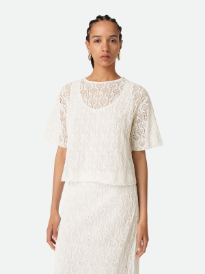 Cotton And Silk Fish Lace Top