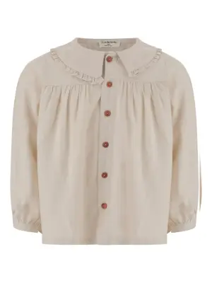 Платье с оборчатым воротником и застежкой на пуговицы