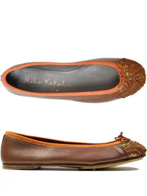 Балетки Bizzi с вышивкой на носке