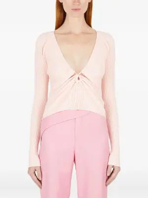 Футболка с V-образным вырезом и сборками