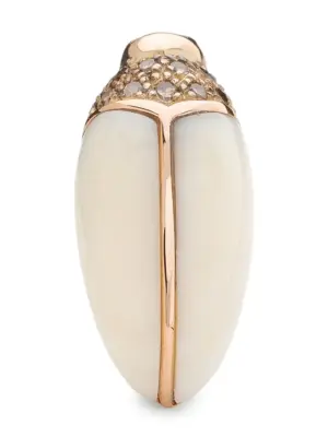 18kt gold Mini Mammoth Scarab stud diamond earring