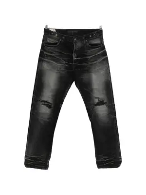 Джинсы с эффектом потертостей