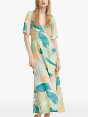Платье макси миди с абстрактным принтом