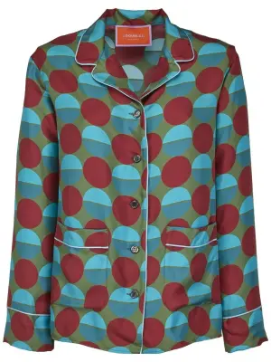 Шелковая пижама с графичным принтом