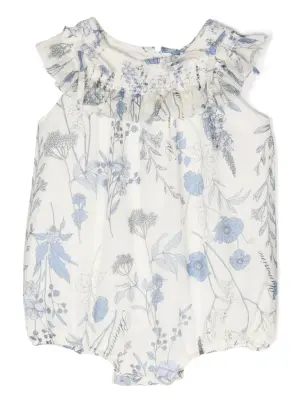 Ромпер с оборками и цветочным принтом