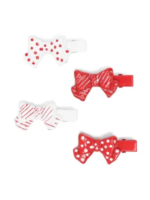 Набор из четырех заколок для волос с бантом