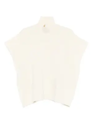 Свитер с высоким воротником и цветочной вышивкой