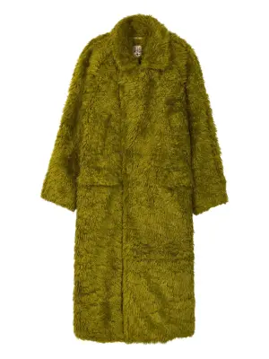 Двубортная шуба из искусственного меха