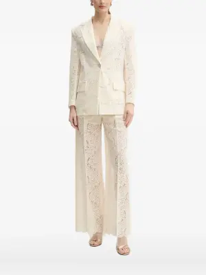 Однобортный блейзер с кружевными вставками