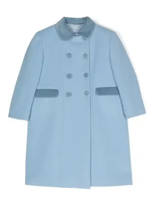 Шерстяное пальто с бархатной отделкой