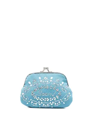 Кошелек с поворотной застежкой и кристаллами