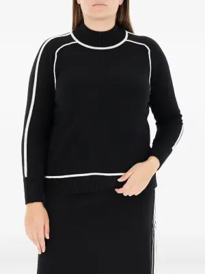 Свитер с высоким воротником и вставками