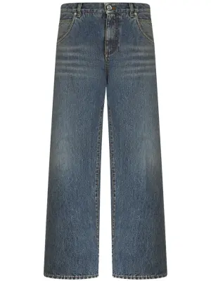 Укороченные джинсы широкого кроя