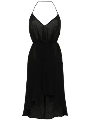 Платье асимметричного кроя с вырезом халтер