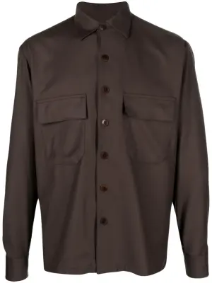 Long-sleeve virgin wool shirt