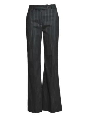 Расклешенные брюки в тонкую полоску