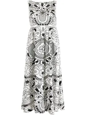 Платье без рукавов с графичным принтом