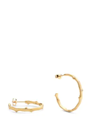 18kt yellow gold Thorn diamond hoop earrings