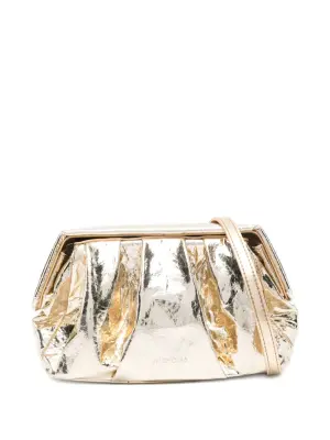 Плиссированный клатч с эффектом металлик