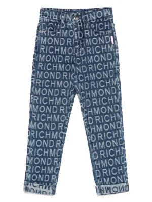 Джинсы с жаккардовым логотипом