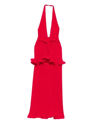 Платье макси с оборками