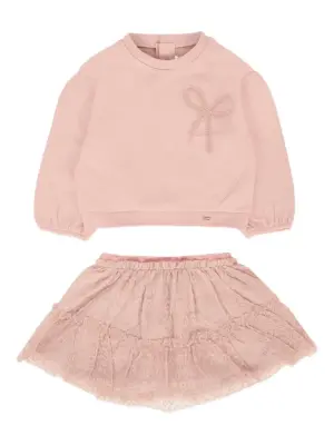 Комплект из топа и юбки с бантом