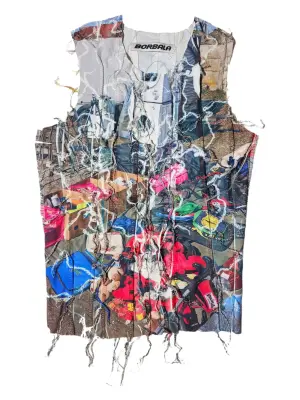 Фактурный топ с круглым вырезом