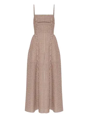 Платье макси в клетку гингем