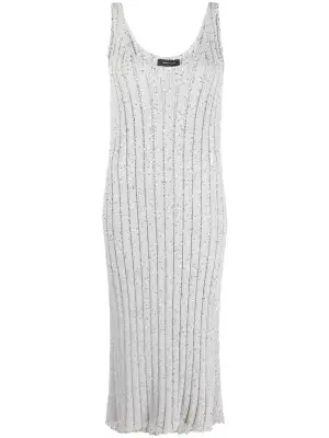 трикотажное платье миди с пайетками