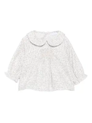 Хлопковая блузка с цветочным принтом