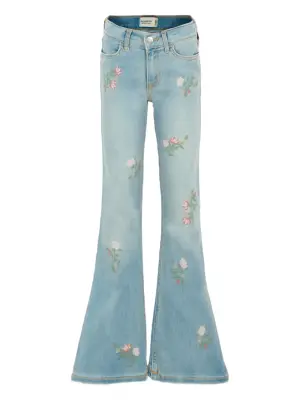 Джинсы с цветочной вышивкой
