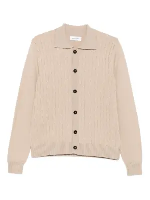 Кардиган фактурной вязки с воротником