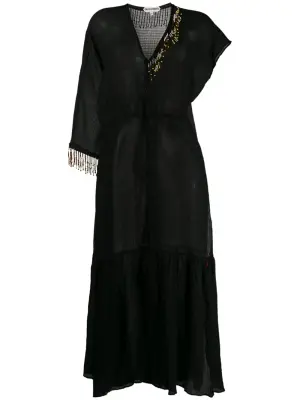 Платье-рубашка с бисером