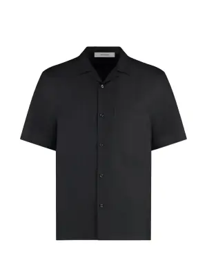 Шелковая рубашка с короткими рукавами и накладным карманом «Гавана»