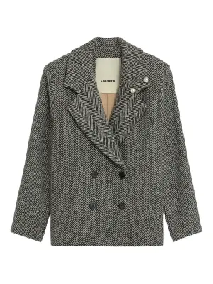 Двубортный блейзер  с узором в елочку