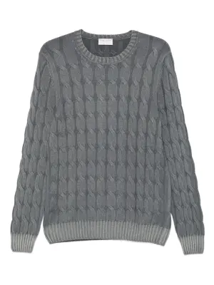 Свитер фактурной вязки с круглым вырезом