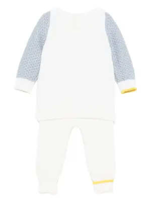 Вязаный комплект для младенца с текстурированными вставками